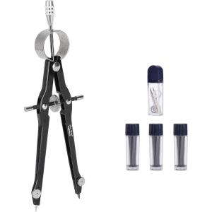 imageMr Pen Professional Compass with Lock and Free Life TIME Lead Replacement Compass for Geometry Spring Bow Compass Precision Compass Math Drafting Compass Compass Drawing Metal CompassBlack