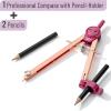 imageMr Pen Compass for Geometry Black Compass with Pencil Drawing Compass Drawing Tool Math Compass Drafting Tools Drawing Tools Geometry Compass Circle Drawing Tool Geometry SetRose Gold