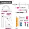 imageMr Pen Geometry Set 13 pcs Compass for Geometry Protractor Set Geometry Kit Set with Shatterproof Storage Box Geometry Kit Drawing Tools Drafting Set Drafting Tools ampamp Drafting Kits PinkPink