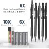 imageMr Pen Metal Mechanical Pencil Set with Lead and Eraser Refills 5 Sizes Black 03 05 07 09 2mm Drawing Mechanical Pencils Mechanical Pencil Metal Drawing Pencils Mechanical