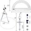 imageMr Pen Metal Protractor and Metal Compass Set Compass for Geometry Geometry Set Compasses Protractor and Compass Protractor for Geometry Drawing Compass Math Compass Math CompassA Plastic Protractor