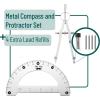 imageMr Pen Metal Protractor and Metal Compass Set Compass for Geometry Geometry Set Compasses Protractor and Compass Protractor for Geometry Drawing Compass Math Compass Math CompassB Metal Protractor
