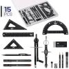 imageMr Pen Professional Geometry Set 15 pcs Geometry Kit for Artists and Students Geometry Set Metal Rulers and Compasses Drawing Tools Drafting Supplies Drafting Set Drafting Tools and KitsBlack