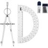 imageMr Pen Metal Protractor and Metal Compass Set Compass for Geometry Geometry Set Compasses Protractor and Compass Protractor for Geometry Drawing Compass Math Compass Math CompassA Plastic Protractor