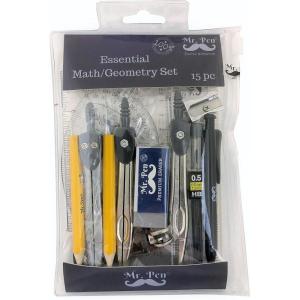 imageMr Pen 14 Pcs Compass Set with Swing Arm Protractor 6quot Geometry Set for Students Geometry Set for School Divider Set Squares Ruler Protractor Compass Math Compass and Protractor Eraser