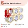 imageMr Pen Packing Tapes 2quot Wide 60 Yard 6 Pack with 1 Dispenser Gun 25 mil Heavy Duty Packing Tape with Dispenser Packaging Tape Clear Packing Tape Gun for Packing Boxes Moving Tape