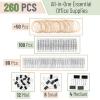 imageMr Pen Paper Clips and Binder Clips 272 PCS Assorted Colors Medium Small and Mini Binder Clips Paper Clips Jumbo Jumbo and Small Paper Clips Rubber Bands Assorted Binder ClipsBlack  Silver  Beige