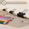 imageMr Pen Paper Clips and Binder Clips 272 PCS Assorted Colors Medium Small and Mini Binder Clips Paper Clips Jumbo Jumbo and Small Paper Clips Rubber Bands Assorted Binder ClipsBlack  Silver  Beige