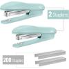 imageMr Pen Staplers for Desk 2 Pack with 200 Staples 20 Sheet Capacity Purple Office Stapler Desk Stapler Stapler with Staples Stapler for Classroom Staples for Desk StapleGreen