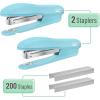 imageMr Pen Staplers for Desk 2 Pack with 200 Staples 20 Sheet Capacity Purple Office Stapler Desk Stapler Stapler with Staples Stapler for Classroom Staples for Desk StapleBlue