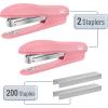 imageMr Pen Staplers for Desk 2 Pack with 200 Staples 20 Sheet Capacity Purple Office Stapler Desk Stapler Stapler with Staples Stapler for Classroom Staples for Desk StaplePink