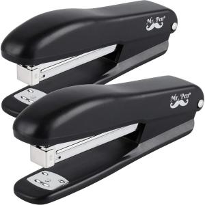 imageMr Pen Staplers for Desk 2 Pack with 200 Staples 20 Sheet Capacity Purple Office Stapler Desk Stapler Stapler with Staples Stapler for Classroom Staples for Desk StapleBlack