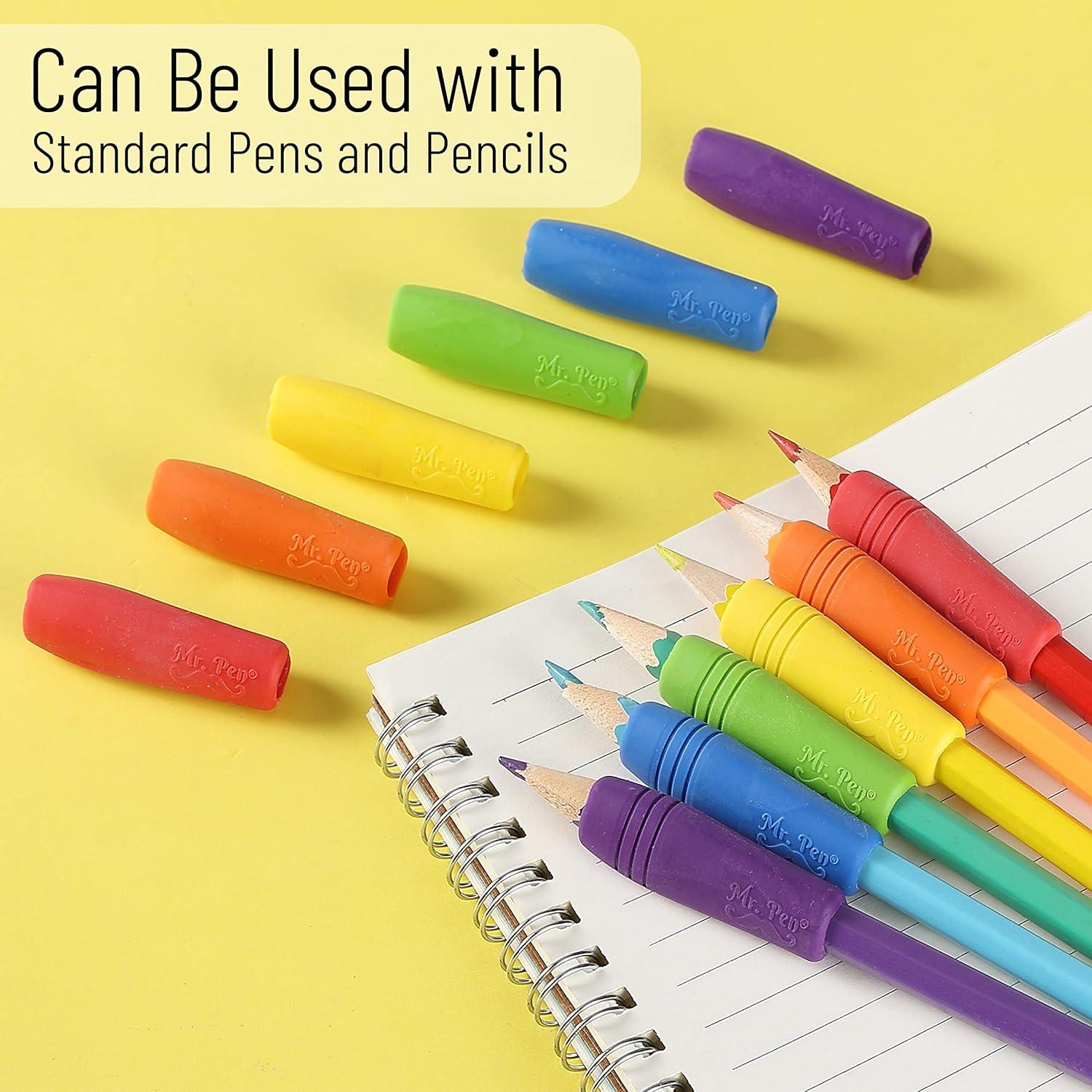 imageMr Pen 12 Pack Colorful Pencil Grips Pencil Holder for Kids Pencil Grippers for Kids Rubber Pen Grips for Adults with ArthritisBright Colors