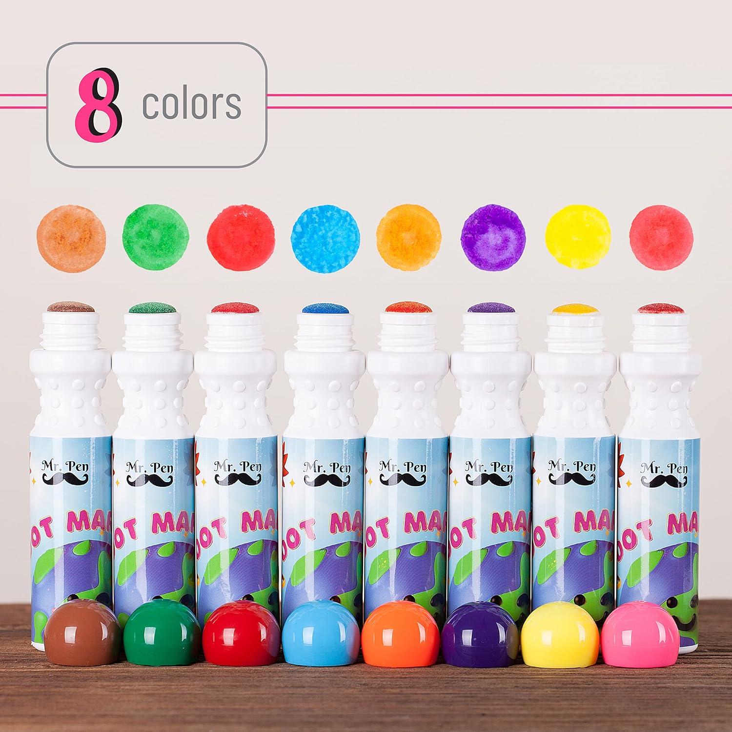 imageMr Pen Washable Dot Markers 8 Colors Dot Markers for Toddlers and Kids Paint Dotters for Kids Dabbers for kids Bingo Markers Bingo Daubers Non Toxic Paint Daubers Bingo Dotters