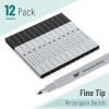 imageMr Pen  12 Pack Aesthetic Black Fine Tip Permanent Markers
