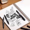 imageMr Pen  Dual Tip Permanent Markers 12 Pack Black Fine ampamp Ultra Fine PointBlack