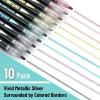 imageMr Pen Double Line Outline Markers 10 Colors SelfOutline Metallic Markers Outline Pens Craft Pens10 Pack