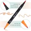 imageMr Pen Dual Tip Brush Pens  12 pcs Vibrant Colors Brush ampamp Fine Tip Adult Art Markers