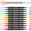 imageMr Pen Dual Tip Brush Pens  12 pcs Vibrant Colors Brush ampamp Fine Tip Adult Art Markers