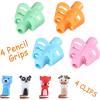 imageMr Pen Pencil Grips for Kids Handwriting 4 Pack with 4 Clips Pencil Grips Pencil Grips for Handwriting Pencil Grippers for Kids Pencil Holder for Kids Pen Grip Kids Pencil Grips