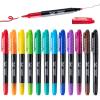 imageMr Pen  Dual Tip Permanent Markers 12 Pack Black Fine ampamp Ultra Fine PointVibrant