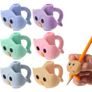 imageMr Pen Owl Pencil Grips 6 pcs Silicone Gel Cute Fits Pencils Pens CrayonsMorandi