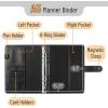 imageMr Pen Leather Planner Binders Composition Notebook Cover Refillable Wallet Binder 6 Ring A5 PurpleBlack
