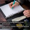 imageMr Pen Leather Planner Binders Composition Notebook Cover Refillable Wallet Binder 6 Ring A5 PurpleBlack