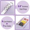 imageMr Pen Leather Planner Binders Composition Notebook Cover Refillable Wallet Binder 6 Ring A5 PurplePurple
