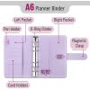 imageMr Pen Leather Planner Binders Composition Notebook Cover Refillable Wallet Binder 6 Ring A5 PurplePurple