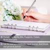 imageMr Pen Leather Planner Binders Composition Notebook Cover Refillable Wallet Binder 6 Ring A5 PurplePurple
