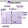 imageMr Pen Leather Planner Binders Composition Notebook Cover Refillable Wallet Binder 6 Ring A5 PurplePurple