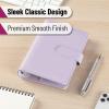 imageMr Pen Leather Planner Binders Composition Notebook Cover Refillable Wallet Binder 6 Ring A5 PurplePurple
