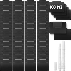 imageMr Pen Basket Labels Clip On Set 102 pcs 100 Removable Bin Labels Clip On with 2 Chalk Markers Storage Bin Basket Tags