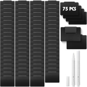 imageMr Pen Basket Labels Clip On Set 77 pcs 75 Removable Bin Labels Clip On with 2 Chalk Markers Storage Bin Labels for Storage Bins Clip On Labels for Storage Bins Basket Tags Bin Clips