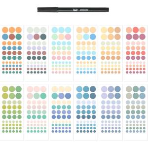 imageMr Pen Color Coding Labels with Pen 552 pcs Assorted Colors 3 Size Dot Stickers Round Stickers Color Dots Stickers Colored Sticker Dots Dot Labels Colored Stickers Circle Sticker Labels