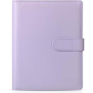 imageMr Pen Leather Planner Binders Composition Notebook Cover Refillable Wallet Binder 6 Ring A5 PurplePurple