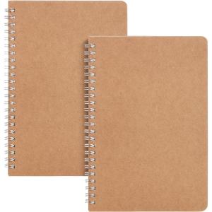 imageMr Pen Spiral Notebook A5 Kraft Cover 2 Pack 80 Pages Sketch Book Drawing Notebook Notebook Spiral Spiral Bound Notebook Spiral Sketchbook Blank Journal Notebook Unlined Notebook