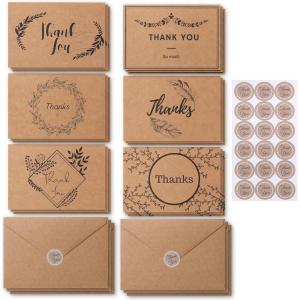 imageMr Pen Thank You Cards with Envelopes Brown Kraft Paper 18 Pack 4 x 6 Blank Inside 6 Designs Thank You Cards Thank You Notes Thank You Cards BulkThank You Note CardsBrown Kraft