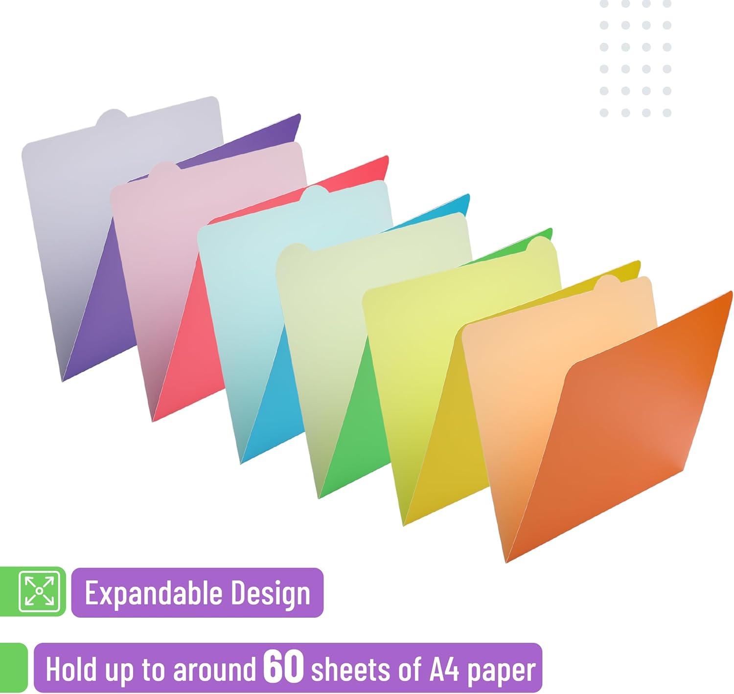 imageMr Pen File Folders 6 Pack Vibrant Colors 16Cut Tab File Folders Letter Size Colored File Folders Office File Folder Colored Folders Office Supplies File Folders File Folders with Tabs