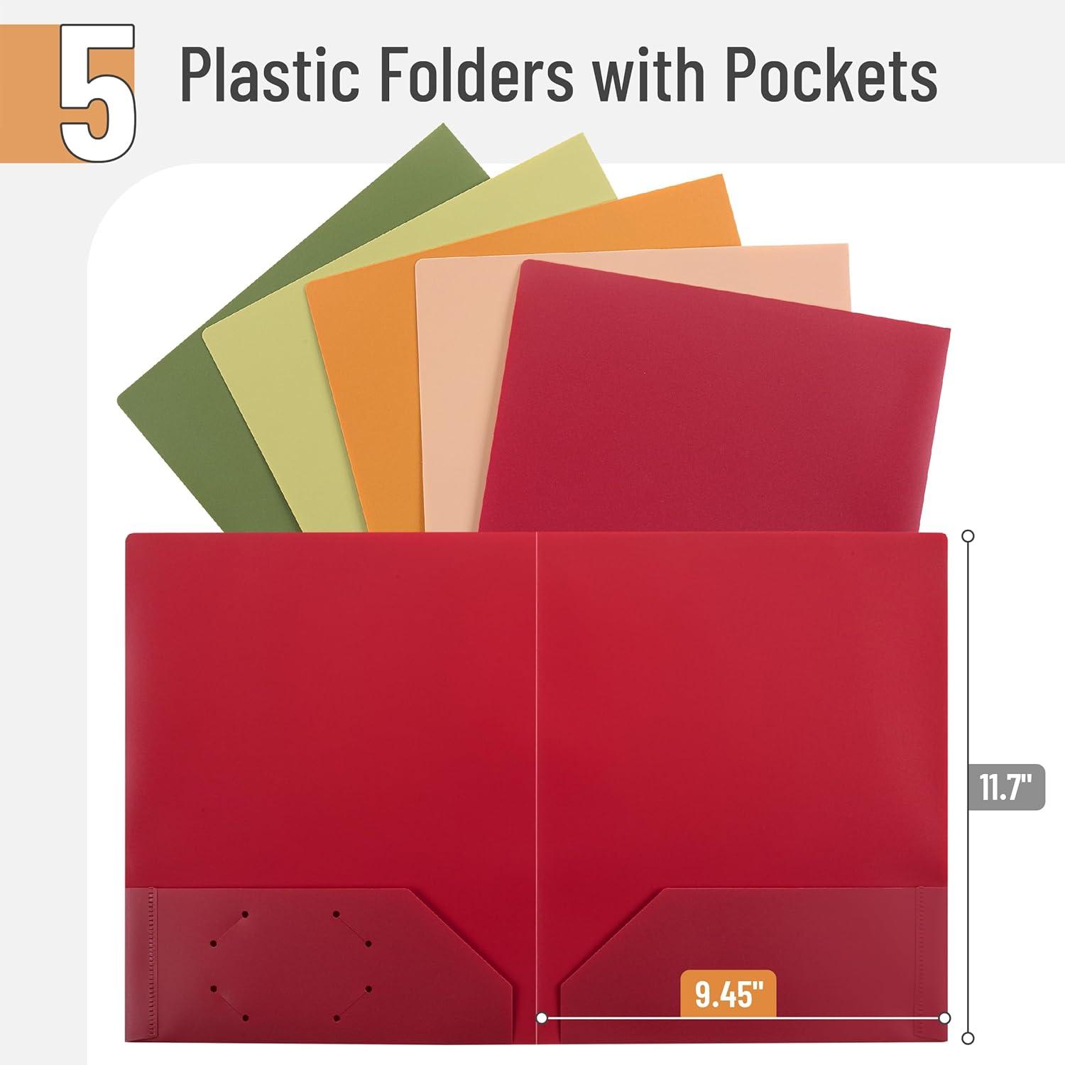 imageMr Pen Plastic Folders with Pockets 5 pcs Assorted Colors 2 Pocket Folder Plastic 2 Pocket Folders for School Folders Two Pocket Folder 2 Pocket Plastic Folders Plastic Pocket FolderTerracotta