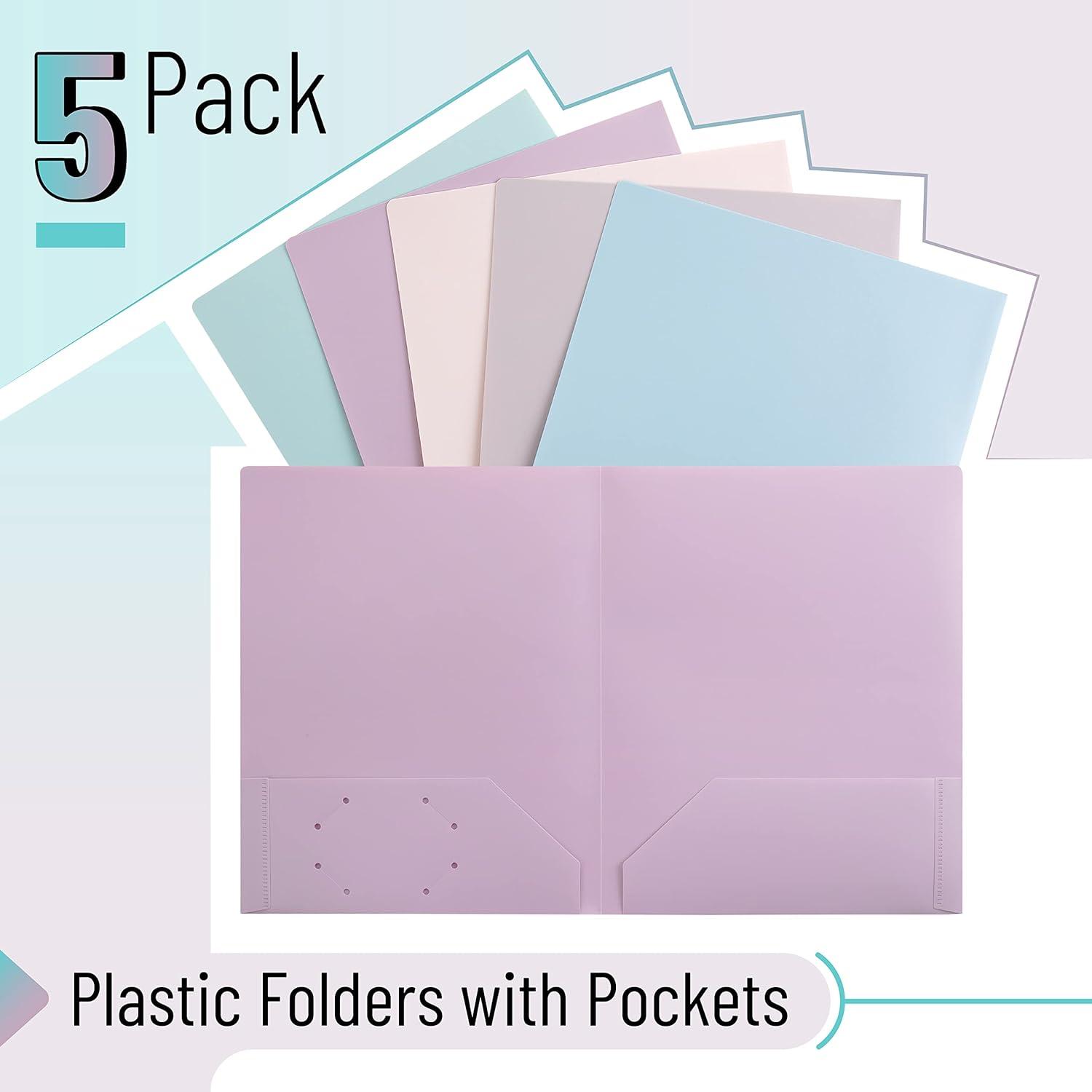 imageMr Pen Plastic Folders with Pockets 5 pcs Assorted Colors 2 Pocket Folder Plastic 2 Pocket Folders for School Folders Two Pocket Folder 2 Pocket Plastic Folders Plastic Pocket FolderPastel Colors