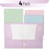 imageMr Pen 4 Pocket Folders 4 Pack Vibrant Colors 3 Hole Punched School Folders with Pockets for 3 Ring BinderPastel