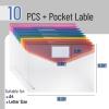 imageMr Pen Clear Plastic Envelopes with Snap Closure 10 Pack A4 Letter Size Colorful Flaps Clear Folders for Documents Plastic Envelopes for Documents
