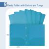 imageMr Pen Plastic Folders with Pockets and Prongs 5 Pack Blue Pocket Folders Folders with Prongs File Folders with Fasteners 2 Pocket Folder Folder with Pockets Two Pocket Folder