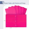imageMr Pen Plastic Folders with Pockets and Prongs 5 Pack Pink Pocket Folders Folders with Prongs File Folders with Fasteners 2 Pocket Folder Folder with Pockets Two Pocket Folder