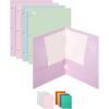 imageMr Pen 4 Pocket Folders 4 Pack Vibrant Colors 3 Hole Punched School Folders with Pockets for 3 Ring BinderPastel