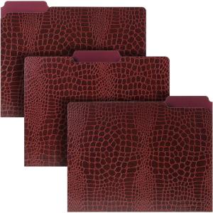 imageMr Pen File Folders 94quot x 117quot 3 Pack Leather Design Letter Size File Folders Office File Folder Filing Folders Files Folder File Folders with Tabs 3 Tab File Folders Letter Size