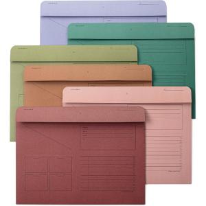 imageMr Pen Paper Pocket File Folder 6 Pack Assorted Colors Lined Horizontal Letter Size Closed Sides