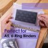 imageMr Pen A5 Plastic Binder Pockets 8 Pieces 6 Ring Binder Holes 8 Pcs Clear Envelopes for Cash Money Organizer Lightweight Easy to Carry